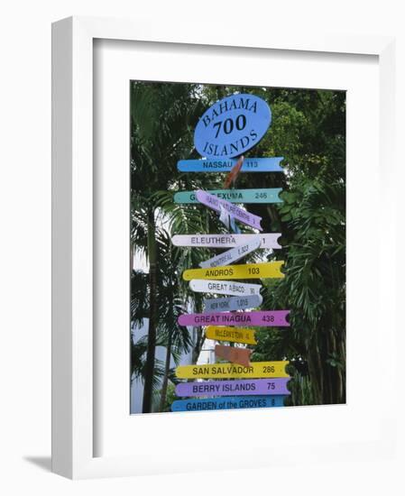 Signpost, Freeport, Grand Bahama, Bahamas, Central America-Ethel Davies-Framed Photographic Print