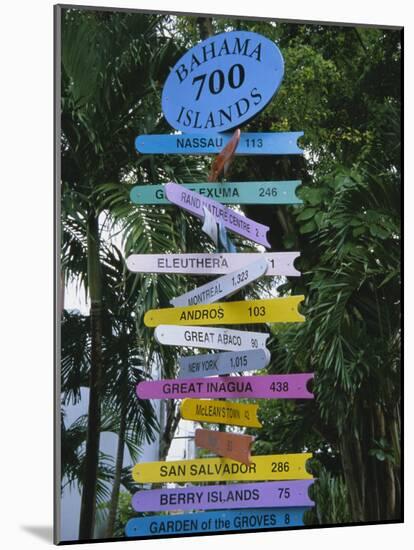 Signpost, Freeport, Grand Bahama, Bahamas, Central America-Ethel Davies-Mounted Photographic Print