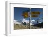 Signpost, Lyskamm, Breithorn, Gornergletscher, Gornergrat, Valais, Switzerland-Rainer Mirau-Framed Photographic Print