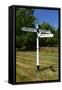 Signpost Pointing to Jane Austens House, Chawton, Hampshire-Peter Thompson-Framed Stretched Canvas