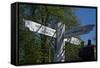 Signpost Showing the Way to North Dulwich Station Camberwell and West Norwood England-Natalie Tepper-Framed Stretched Canvas