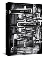 Signpost, the Louvre, Paris, France-Philippe Hugonnard-Stretched Canvas
