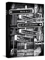 Signpost, the Louvre, Paris, France-Philippe Hugonnard-Stretched Canvas