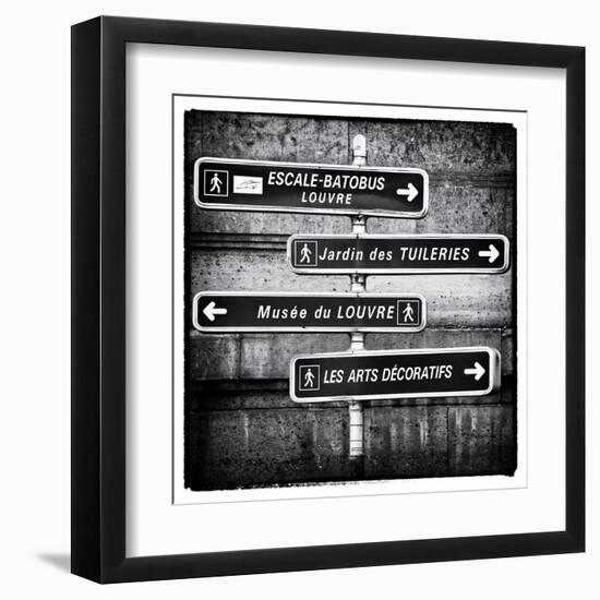 Signpost, the Louvre, Paris, France-Philippe Hugonnard-Framed Art Print