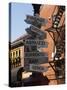 Signpost to Italian Cities, North End, 'Little Italy', Boston, Massachusetts, USA-Amanda Hall-Stretched Canvas