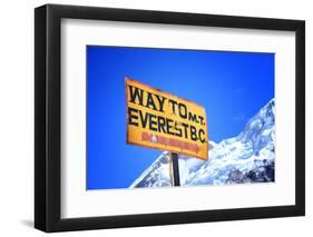 Signpost to the Mount Everest Base Camp, Nepal-PlusONE-Framed Photographic Print
