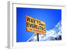 Signpost to the Mount Everest Base Camp, Nepal-PlusONE-Framed Photographic Print