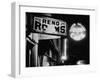 Signs for Reno Rooms, Silver Dollar Club, and Cafe at Night, for Workers of Grand Coulee Dam-Margaret Bourke-White-Framed Photographic Print