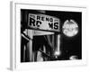 Signs for Reno Rooms, Silver Dollar Club, and Cafe at Night, for Workers of Grand Coulee Dam-Margaret Bourke-White-Framed Photographic Print