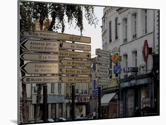 Signs in Town Centre, St. Omer, Pas De Calais, France-David Hughes-Mounted Photographic Print