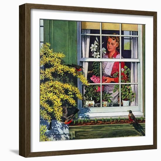 "Signs of Spring,"April 1, 1947-Rudy Pott-Framed Giclee Print