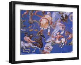 Signs of the Zodiac Including Battling Centaurs, Detail from the Vault of the "Sala Del Mappamondo"-Giovanni De' Vecchi-Framed Giclee Print