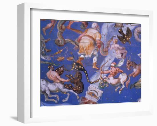 Signs of the Zodiac Including Battling Centaurs, Detail from the Vault of the "Sala Del Mappamondo"-Giovanni De' Vecchi-Framed Giclee Print