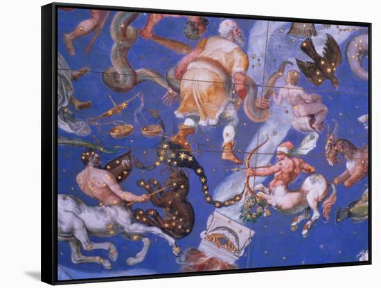 Signs of the Zodiac Including Battling Centaurs, Detail from the Vault of the "Sala Del Mappamondo"-Giovanni De' Vecchi-Framed Stretched Canvas