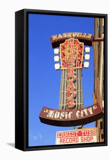 Signs on Broadway Street, Nashville, Tennessee, United States of America, North America-Richard Cummins-Framed Stretched Canvas