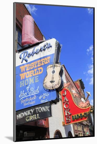 Signs on Broadway Street, Nashville, Tennessee, United States of America, North America-Richard Cummins-Mounted Photographic Print