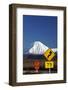 Signs on Desert Road, Mt. Ngauruhoe, Tongariro NP, Central Plateau, N Isl, New Zealand-David Wall-Framed Photographic Print