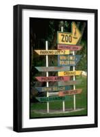 Signs Pointing Every Which Way, Key Biscayne, Florida-George Silk-Framed Photographic Print