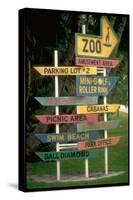 Signs Pointing Every Which Way, Key Biscayne, Florida-George Silk-Stretched Canvas