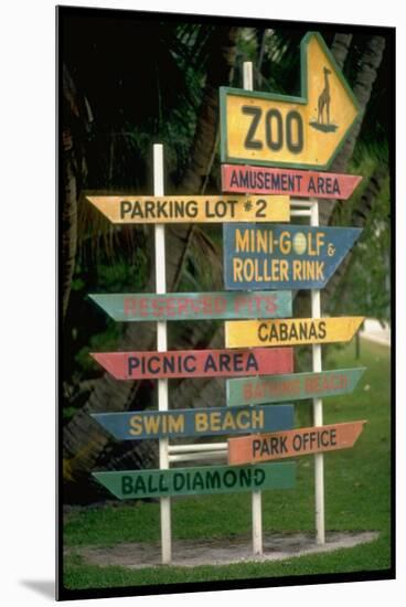 Signs Pointing Every Which Way, Key Biscayne, Florida-George Silk-Mounted Premium Photographic Print