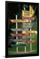 Signs Pointing Every Which Way, Key Biscayne, Florida-George Silk-Framed Photographic Print