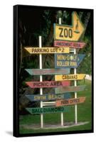 Signs Pointing Every Which Way, Key Biscayne, Florida-George Silk-Framed Stretched Canvas