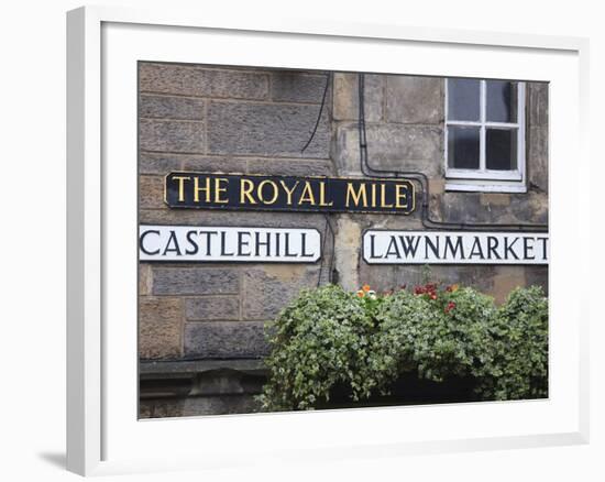 Signs, Royal Mile, Edinburgh, Lothian, Scotland, Uk-Amanda Hall-Framed Photographic Print