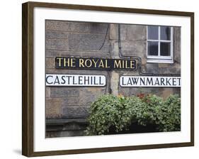 Signs, Royal Mile, Edinburgh, Lothian, Scotland, Uk-Amanda Hall-Framed Photographic Print