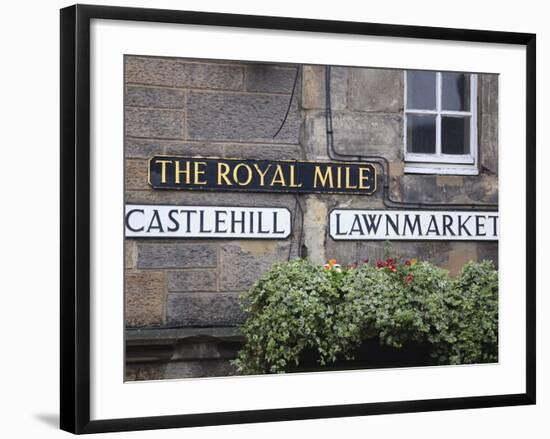 Signs, Royal Mile, Edinburgh, Lothian, Scotland, Uk-Amanda Hall-Framed Photographic Print