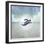 Signs_SeaLife_Swimmer2-LightBoxJournal-Framed Giclee Print