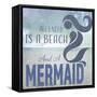 Signs_SeaLife_Typography_BeachAndAMermaid-LightBoxJournal-Framed Stretched Canvas