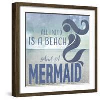 Signs_SeaLife_Typography_BeachAndAMermaid-LightBoxJournal-Framed Giclee Print