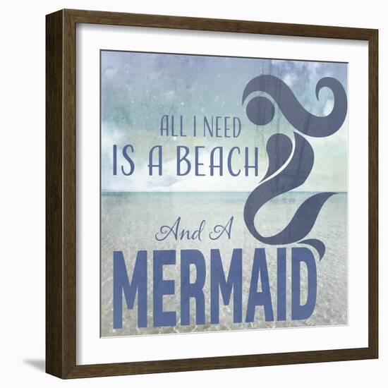 Signs_SeaLife_Typography_BeachAndAMermaid-LightBoxJournal-Framed Giclee Print
