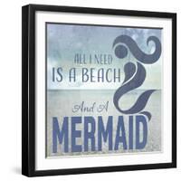 Signs_SeaLife_Typography_BeachAndAMermaid-LightBoxJournal-Framed Giclee Print