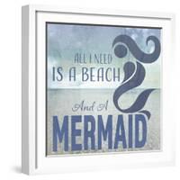 Signs_SeaLife_Typography_BeachAndAMermaid-LightBoxJournal-Framed Giclee Print