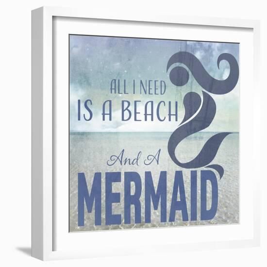 Signs_SeaLife_Typography_BeachAndAMermaid-LightBoxJournal-Framed Giclee Print