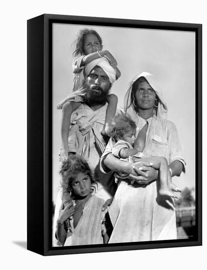 Sikh and His Family in Convoy Migrating to East Punjab After the Division of India-Margaret Bourke-White-Framed Stretched Canvas