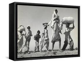 Sikh Carrying His Wife on Shoulders After the Creation of Sikh and Hindu Section of Punjab India-Margaret Bourke-White-Framed Stretched Canvas