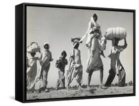 Sikh Carrying His Wife on Shoulders After the Creation of Sikh and Hindu Section of Punjab India-Margaret Bourke-White-Framed Stretched Canvas