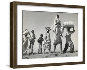 Sikh Carrying His Wife on Shoulders After the Creation of Sikh and Hindu Section of Punjab India-Margaret Bourke-White-Framed Photographic Print