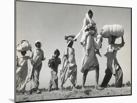 Sikh Carrying His Wife on Shoulders After the Creation of Sikh and Hindu Section of Punjab India-Margaret Bourke-White-Mounted Photographic Print