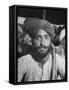 Sikh Listening to Speaker at Rally for a Protest March Regarding Irrigation in the District-Margaret Bourke-White-Framed Stretched Canvas