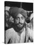 Sikh Listening to Speaker at Rally for a Protest March Regarding Irrigation in the District-Margaret Bourke-White-Stretched Canvas