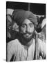 Sikh Listening to Speaker at Rally for a Protest March Regarding Irrigation in the District-Margaret Bourke-White-Stretched Canvas