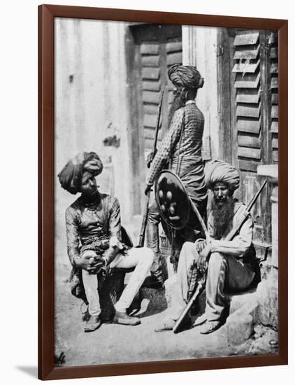 Sikh Officers During the Indian Rebellion, 1858-Felice Beato-Framed Premium Giclee Print