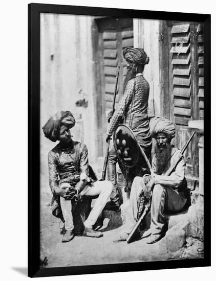 Sikh Officers During the Indian Rebellion, 1858-Felice Beato-Framed Premium Giclee Print