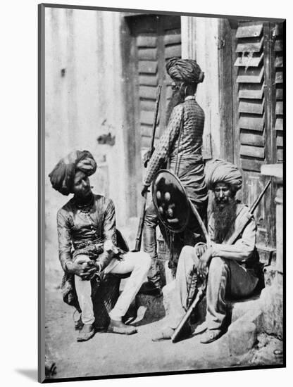 Sikh Officers During the Indian Rebellion, 1858-Felice Beato-Mounted Premium Giclee Print