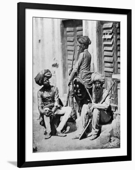 Sikh Officers During the Indian Rebellion, 1858-Felice Beato-Framed Premium Giclee Print