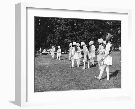 Sikh Officers Playing Quoits at Hampton Court Palace, 1902-C.A. Miller-Framed Photographic Print