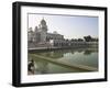 Sikh Pilgrim Bathing in the Pool of the Gurudwara Bangla Sahib Temple, Delhi, India-Eitan Simanor-Framed Photographic Print